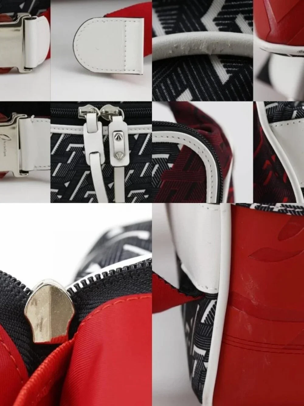 Christian Louboutin Backpack Backpack Daypack CL logo Red / black Nylon mens